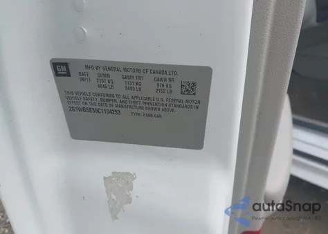 2012 Chevrolet Impala Lt z USA, uszkodzony, nr VIN 2G1WG5E30C1104253